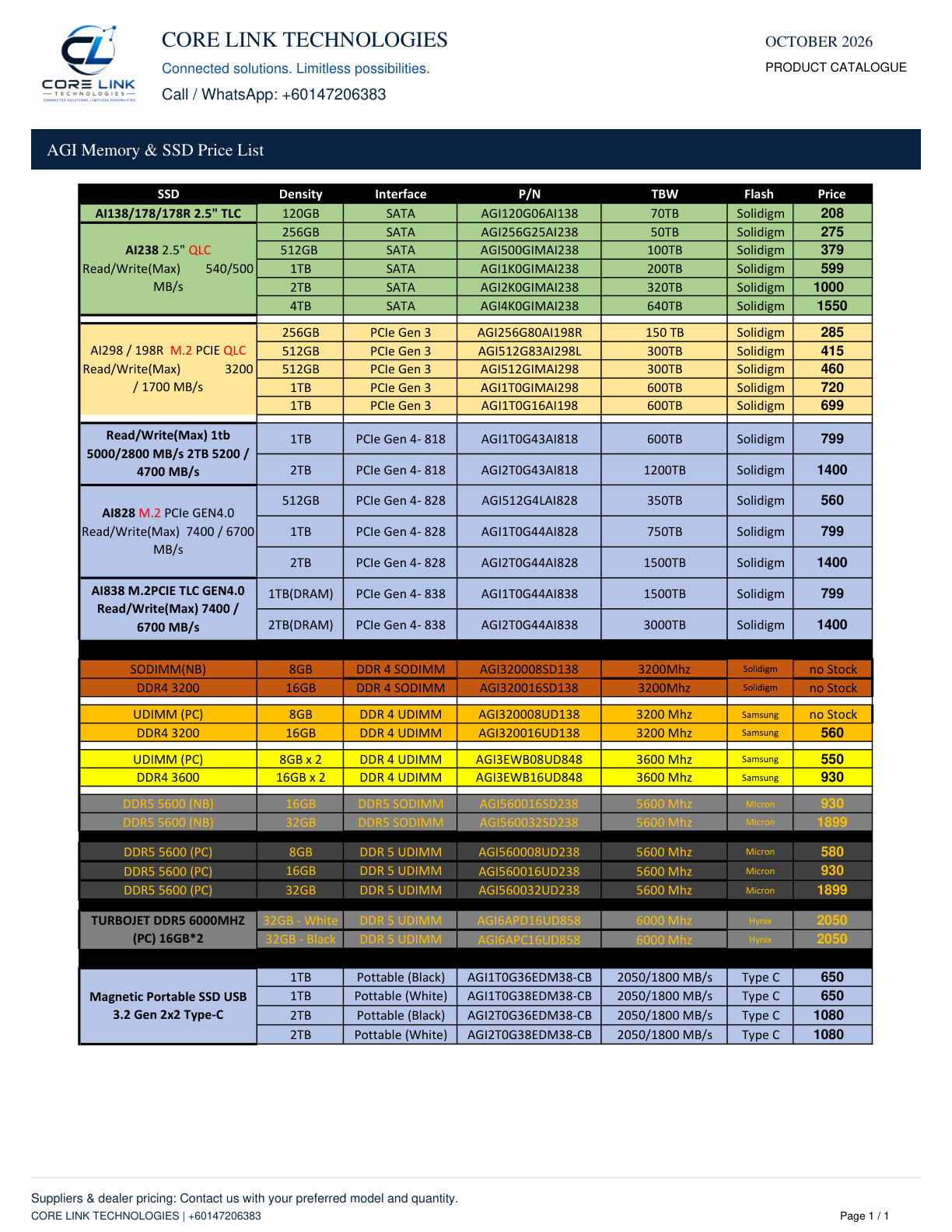 AGI memory & SSD · Page 1